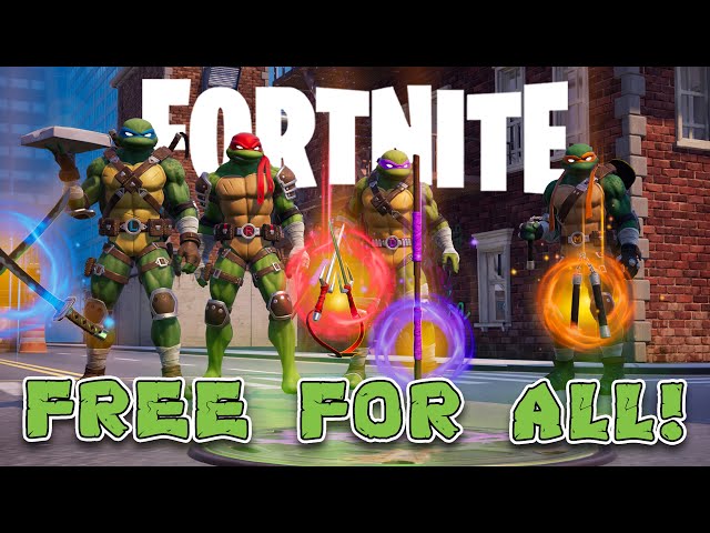 Ninja Turtles fight each other on CUSTOM TMNT Fortnite map! - MYTHIC BATTLE Free-For-All!