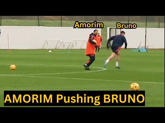 Ruben Amorim Teaching Bruno Fernandes New Role after he joined 2nd Man United training under Amorim