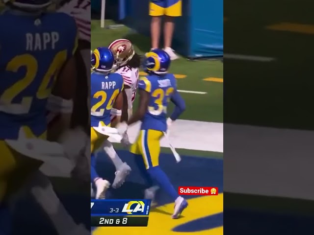 😤👀 Christian Mccaffery pass touchdown to Brandon Ayiuk Insane‼️ #sanfrancisco49ers #losangelesrams