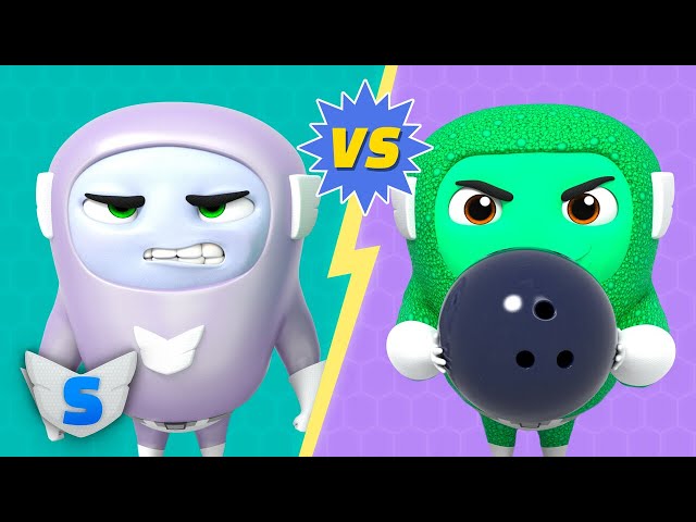 GHOST SUPERHERO vs. SUPER CHAMELEON: Bowling war! - Superpower Competition