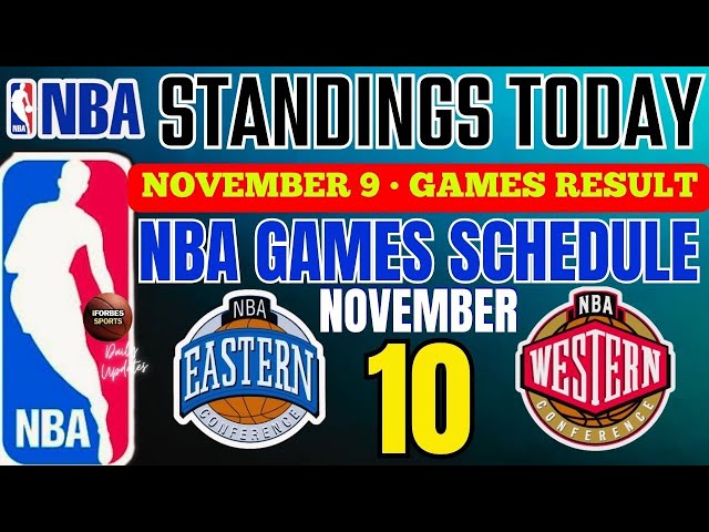 nba standings today November 10, 2024 | games results | nba live games schedule today November 10