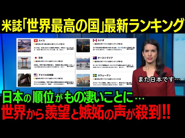 2024最新！世界最高の国ランキングを米大手調査メディアが発表！日本の順位がどえらい事に→世界から羨望と嫉妬の声が殺到してしまう!!「本当に日本は凄い国だ…」【海外の反応】