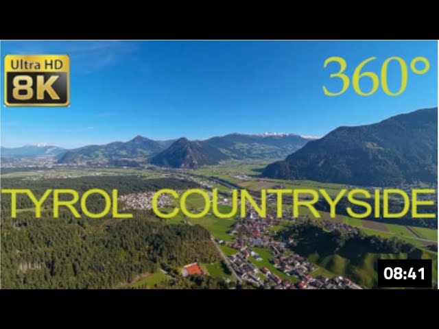 8K 360° VR Relaxation: Flight over the Tyrolean countryside. (Drone 360° video in 8K)