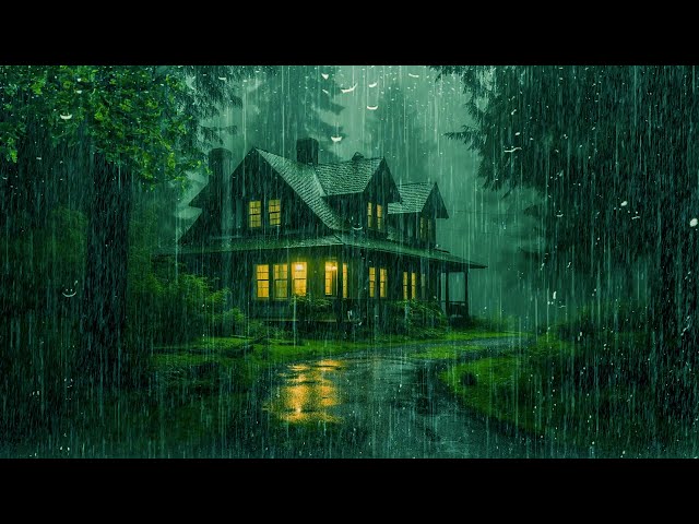 Beat Stress & Insomnia, Sleep Instantly with Heavy Rain on Tin Roof, Very Heavy Thunder & Lightning~