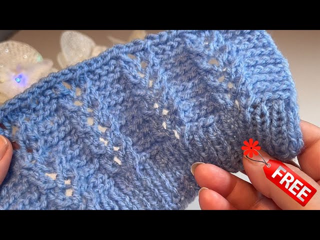 Ažurový pletený vzor. How to knit the Fancy Openwork stitch pattern. Tutorial Free.