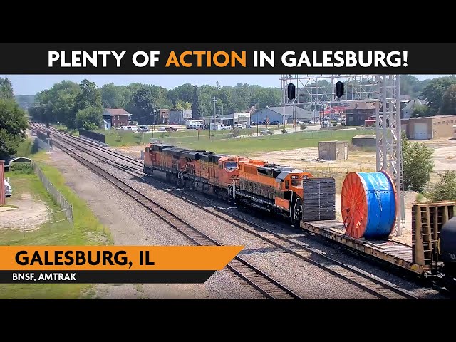 Galesburg, Illinois, USA | Virtual Railfan LIVE !