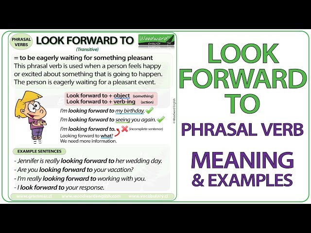 LOOK FORWARD TO - Phrasal Verb Meaning & Examples in English