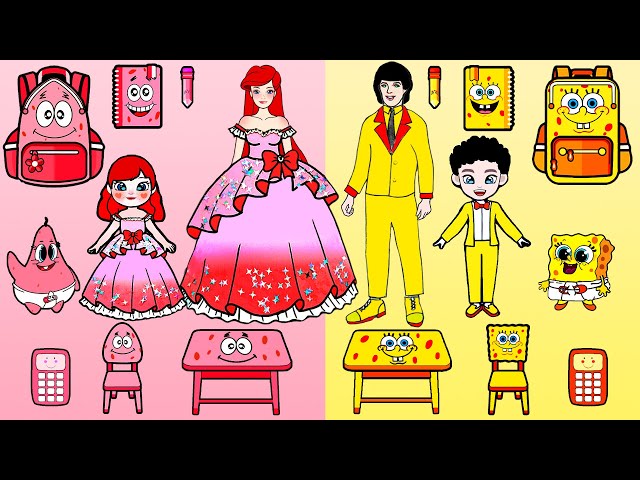 Vestir Muñecas De Papel | Spongebob And Patrick Star New School Decor | Woa Doll En Spanish