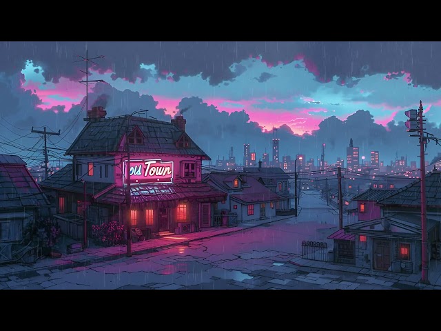 Lofi Rain Beats Old Town Vibes ✨ 1980s Japanese Town 🏮 Nostalgia Rainy Season Lofi Rain Playlist