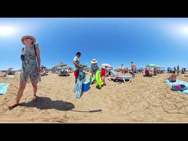 Beach Pinedo | VR 360° | 3D Beach Walking | Discover the Best Beaches | 04 August 2024 | 5.7K 60FPS