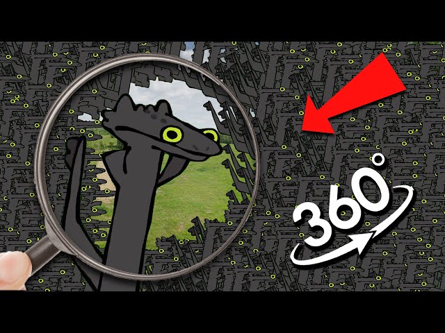 FIND "Toothless Dragon Dancing" in 50,000! 360° Video | VR / 4K | (Toothless Dancing Meme)