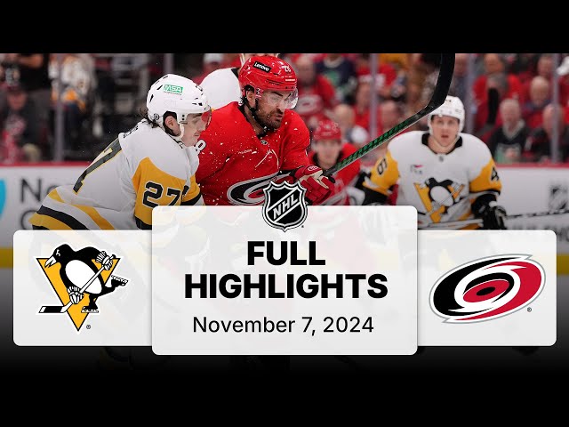 NHL Highlights | Penguins vs. Hurricanes | November 07, 2024