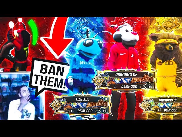 I stream sniped RONNIE 2K w/ THREE MASCOTS & got BANNED on NBA 2K20?! Ronnie 2K vs Grinding DF 2k20