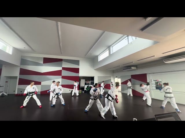 Black Belt grading sparring action at Van Roon Martial Arts in New Zealand