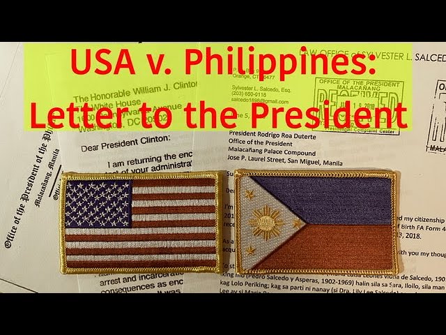 The Versus Series: USA v. Philippines, Letters to the President (still waiting to go to Sicily.)