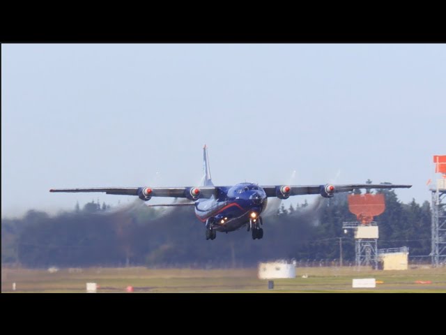 Ukraine Air Alliance Antonov AN12 Arrival And Departure | Christchurch Airport Plane Spotting