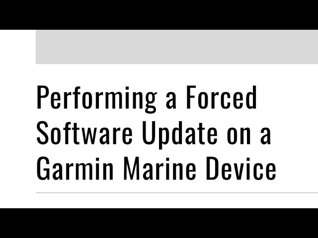 Garmin Livescope: Performing A Forced Software Update Step By Step Instructions