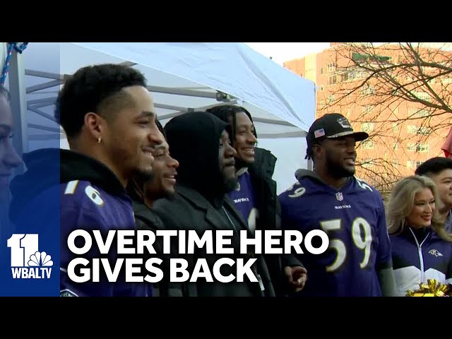 Ravens overtime hero among players giving back