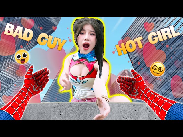 How I & PRETTY GIRL Escape from Crazy BAD GUY in LOVE??? 🆘 (Love Story Spiderman in Real Life POV)