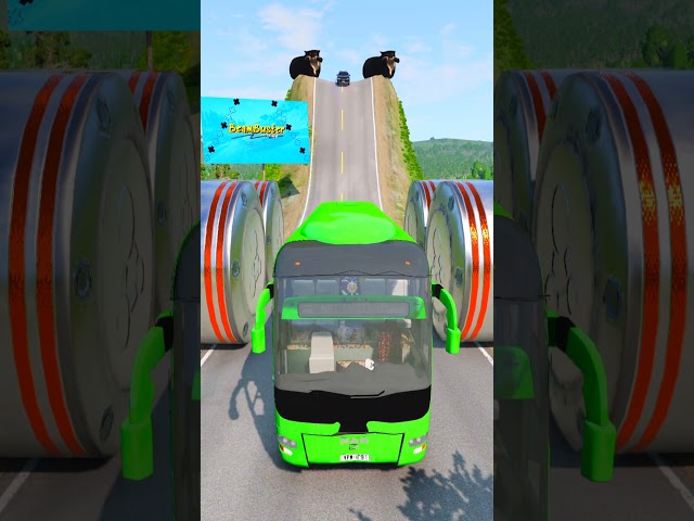 Buses & Tanker Truck vs Crushers -BeamNG.Drive #beamngdrive #beamng #truck #bus #beamnbuster #shorts