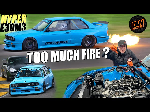 Hyper E30 M3 vs 911 GT3 - Too Much FIRE at Anglesey Trackday?