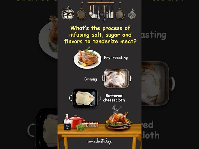 What’s The Process Of Infusing Salt, Sugar And Flavors To Tenderize Turkey? Thanksgiving Food Quiz