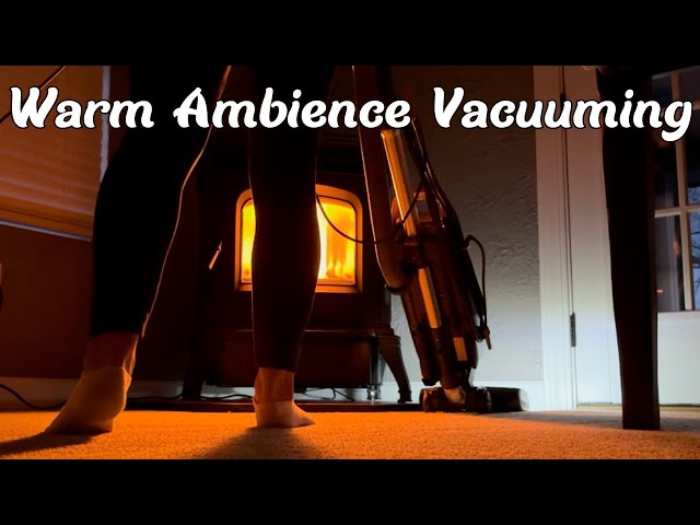 4-Hour Kenmore Vacuuming in a Cozy Night Atmosphere | ASMR with Harman Pellet Stove for Deep Sleep