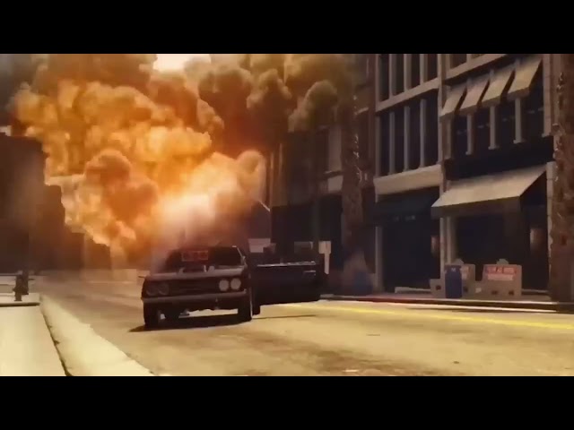 Nuclear bomb explodes hitting vehicles and people running - Free Stock Video Explained