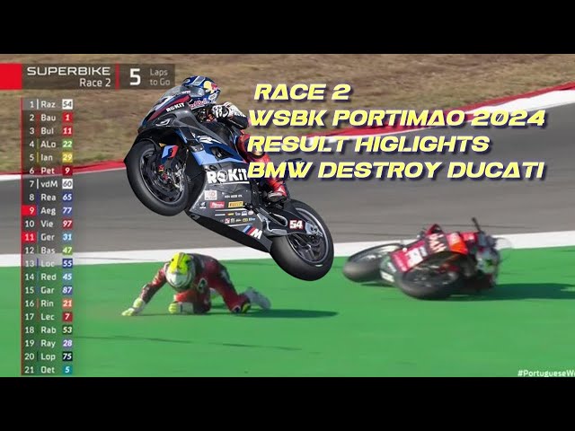 Race 2  WSBK Portimao2024 BMW  destroys   Ducati domination  #portugueseworldsbk  #race2  #wsbk2024