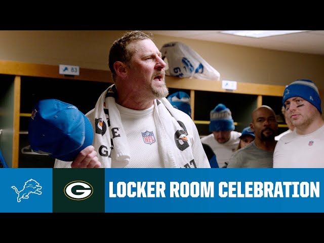 Lions at Packers postgame locker room celebration