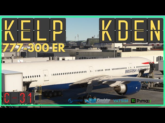 VR PMDG 777-300ER | MSFS Live | El Paso (KELP) to Denver (KDEN) | Pimax Crystal | VATSIM |