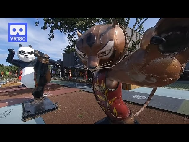 Kung Fu Panda Po, Tigress & Master Shifu in Theme Park 3D 180VR 4K