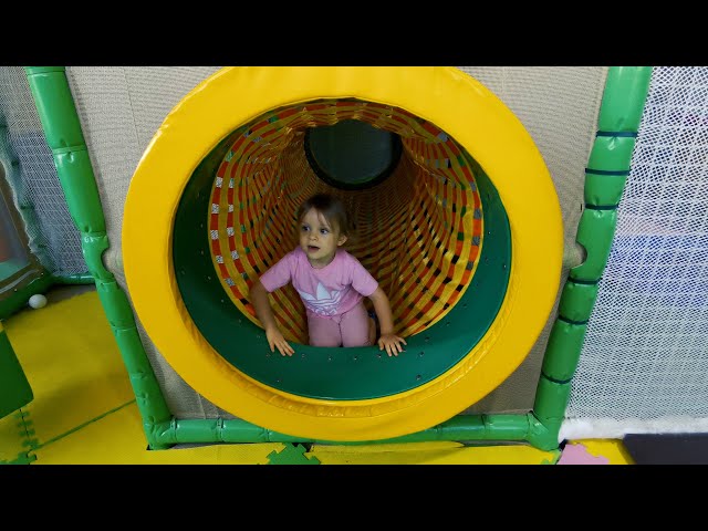 Little Mia playing in indoor playground in Cheeky Monkeys Al Barsha. Kids entertainment video