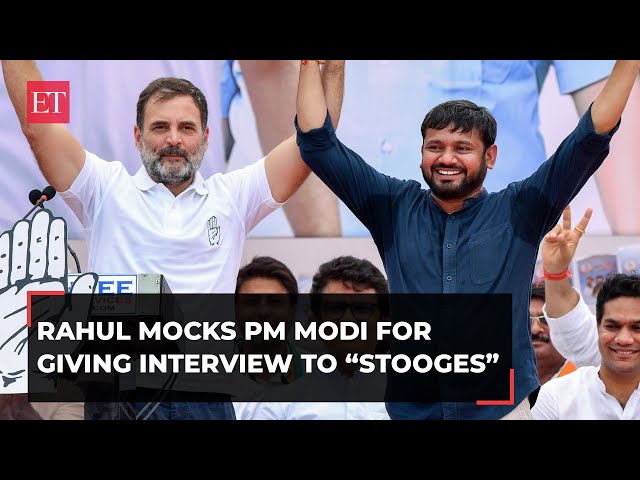 Rahul Gandhi campaigns for Kanhaiya Kumar, mocks PM Modi for giving interview to his “stooges”