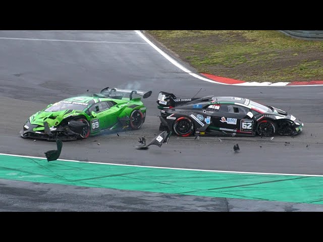 GTWC Nürburgring 2023 - Lamborghini Super Trofeo - BIG CRASH, SPIN + ACTION