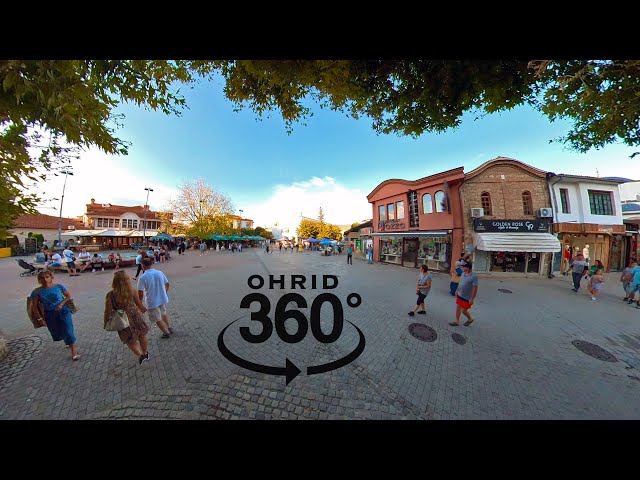 【VR 360° Video】360 Walking Tour around OHRID, Macedonia | Google Maps Street View Tour | Insta360