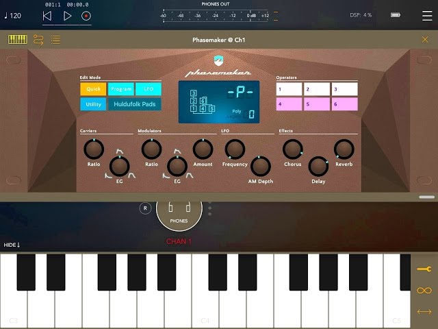 Phasemaker NEW FM AU Synth for the iPad AVAILABLE NOW