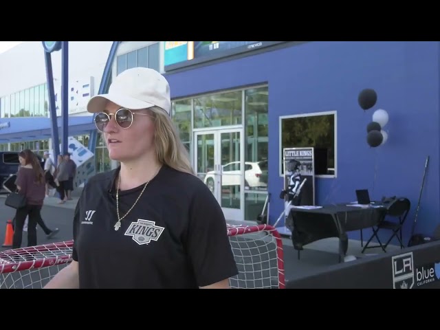 The Los Angeles Kings visted the Cube to introduce young girls were to the sport of hockey