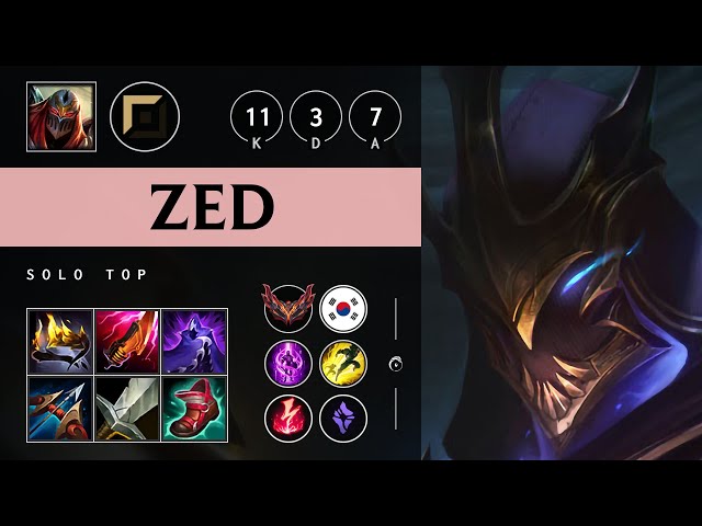 Zed Top vs Jayce: Triple Kill, Legendary - KR Grandmaster Patch 14.22