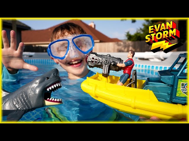 It's Shark Week! Ocean Treasure Hunt Playset in the SWIMMING POOL