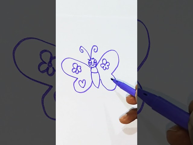 Let's Learn How to Draw Butterfly Painting Drawing Coloring for Kids, Toddlers #art #drawing #shorts