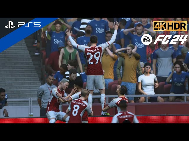 (PS5) EPL 23-24 | Arsenal vs Everton 3-1 | The Gunners Look EPL Champion | FC 24 [4K HDR 60FPS]