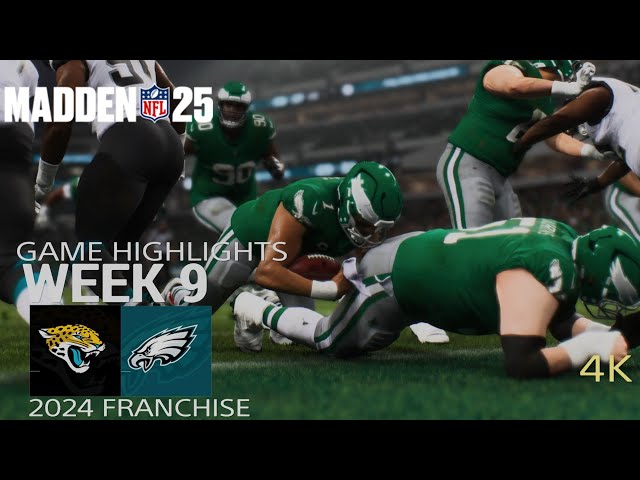 Jacksonville Jaguars vs. Philadelphia Eagles | NFL Week 9 Game Highlights | Madden 25 Sim | 4K HDR