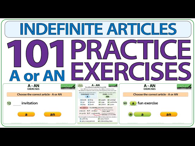 A vs. AN in English - 101 Practice Exercises - Learn English Indefinite Articles