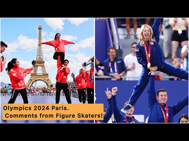 Olympics 2024 Paris. Awarding for figure skaters.Comments from figure skaters at the 2024 Olympics.