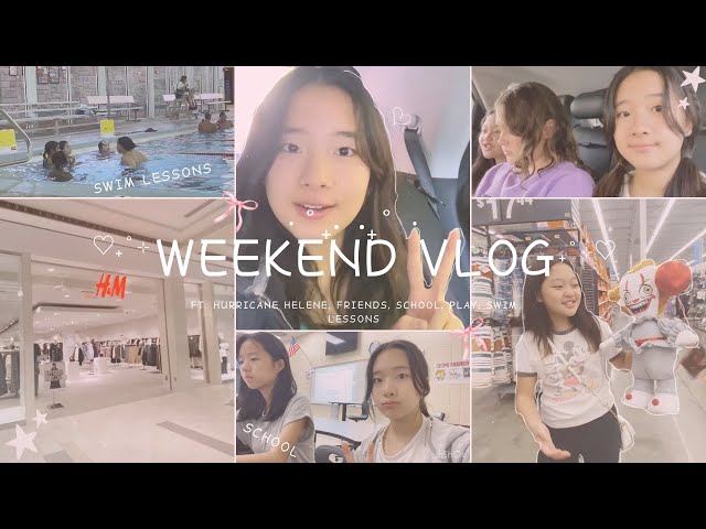 Weekend Vlog 🐇 Hurricane Helene. swim lessons, shopping, play, school ♡