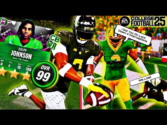 College Football 25 Road To Glory 🔥WR/DB TWO WAY PLAYER HAD 4 INTS & 3TDS HE WENT CRAZY  😱#cfb25