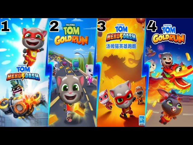 Talking Tom Gold Run vs Tom Hero Dash - Platinum Tom vs Angela Ecology vs Talking Ton