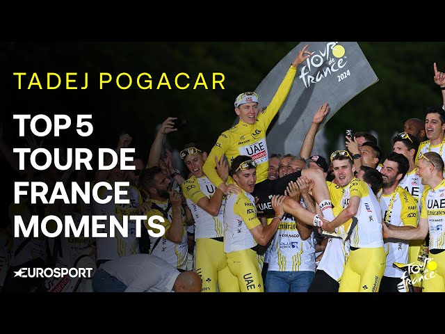 Tadej Pogacar Top 5 Moments From Tour de France 2024 🏆🇫🇷