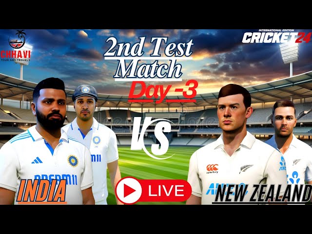 IND vs NZ 2nd Test day 3 Live || Chhavi Tour and Travels - Cricket 24 #live #indvsnz #cricket